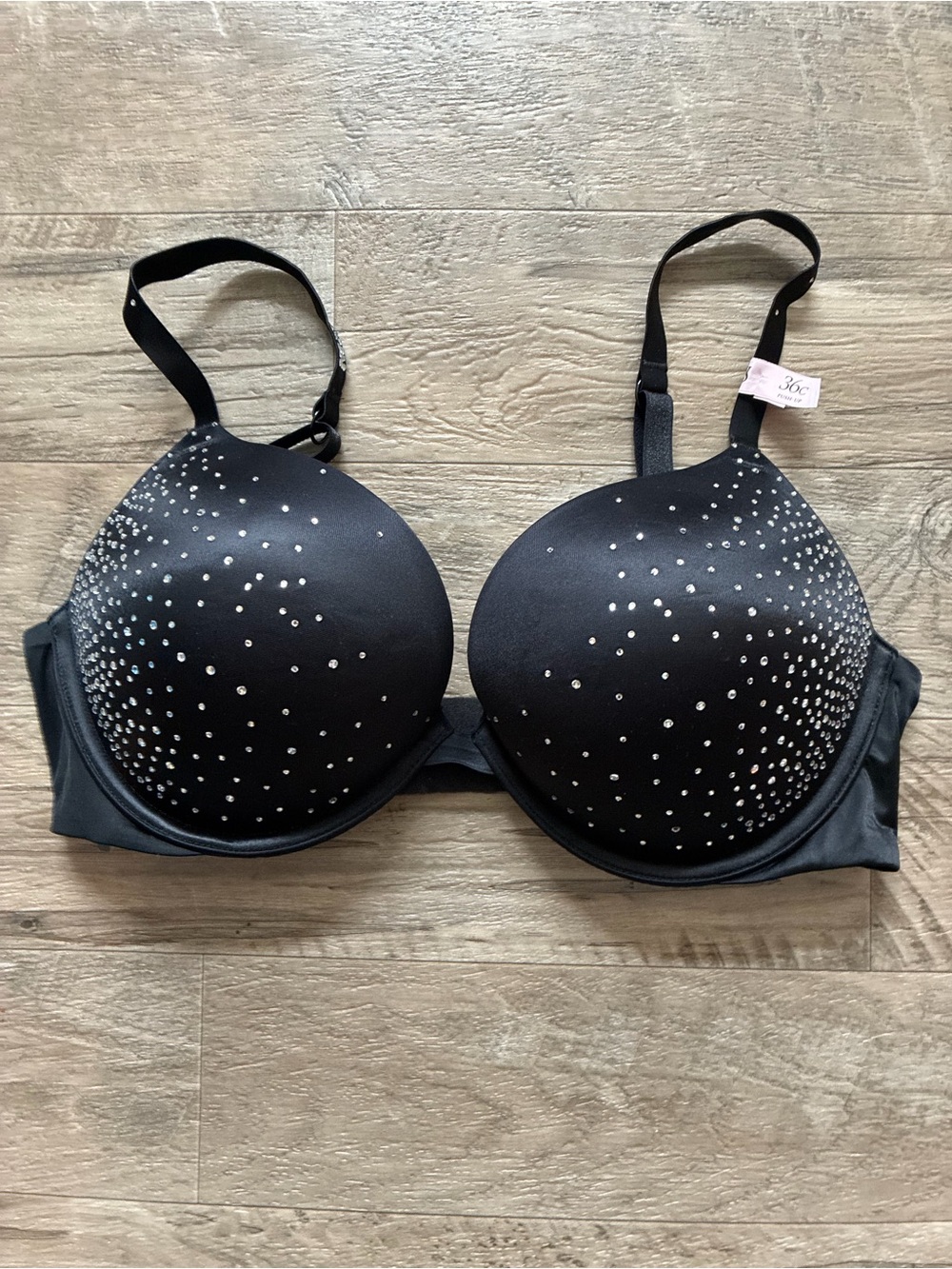 Victoria Secret Rhinestone Sparkle Bombshell Push Up Satin Bra - Picture 2 of 13